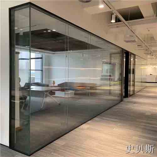 华州双层12mm全景玻璃隔断墙结构图